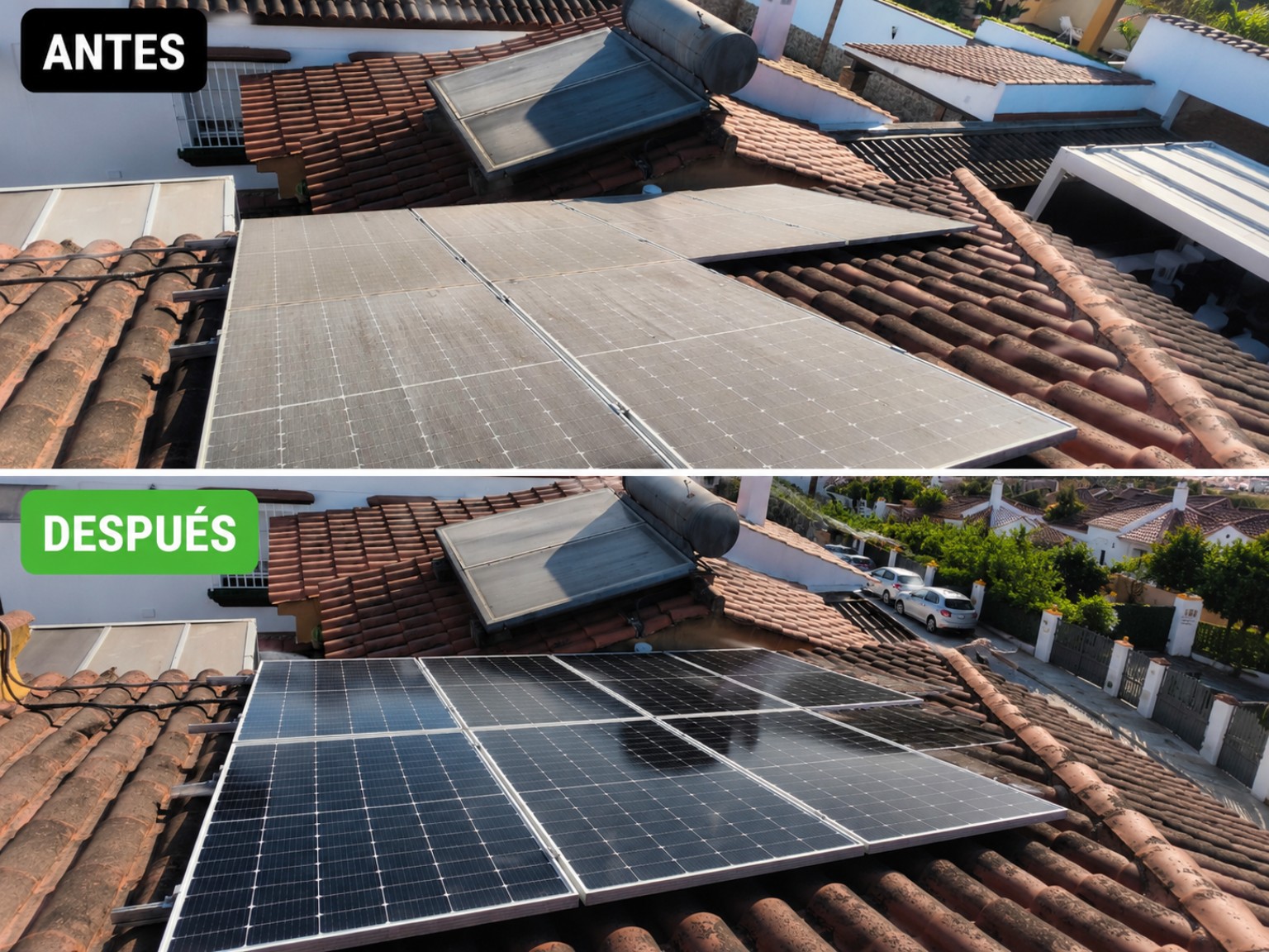 Paneles solares en cubierta